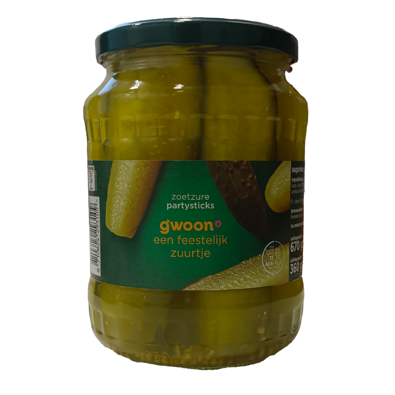 3800 GWOON PEPINILLOS AUGURKENSTICKS 360GR