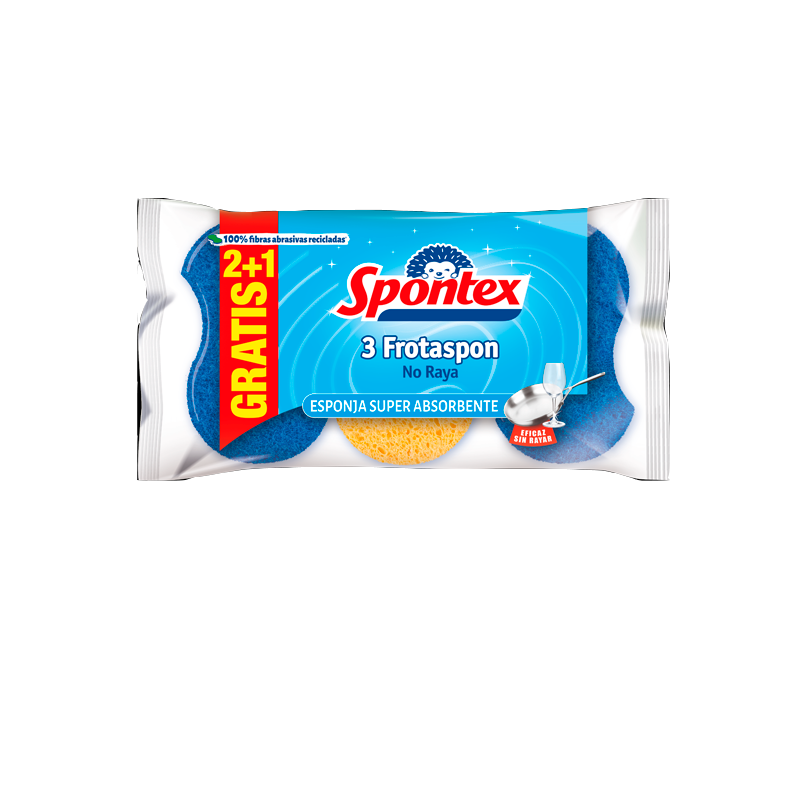 29196 SPONTEX FROTASPON BLUE NON-SCRATCH SPONGE 2+1 PCS.