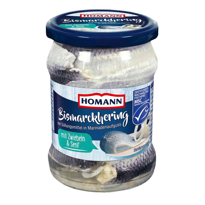 29289 HOMANN BISMARCKHERING MIT ZWIEBELN & SENF 500GR