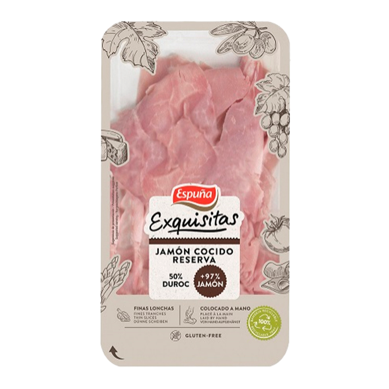 29744 ESPUÑA JAMON COCIDO DUROC 97% CARNE 80GR