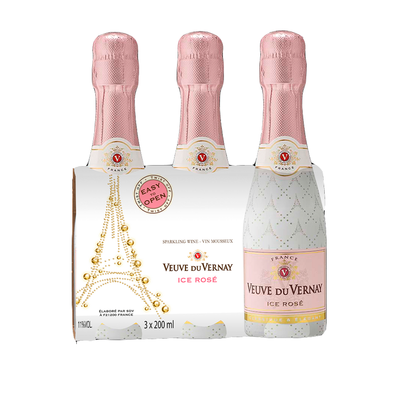 32073 VEUVE DU VERNAY ICE ROSE PACK3 20CL