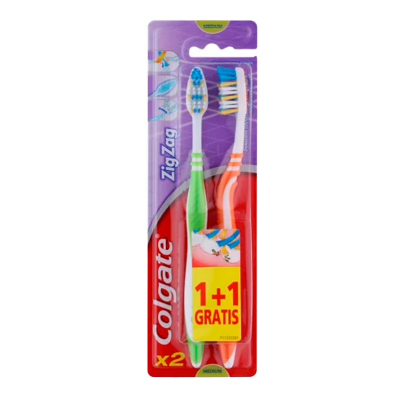 11074 COLGATE ZIGZAG TANDENBORSTEL MEDIUM 2 STUKS