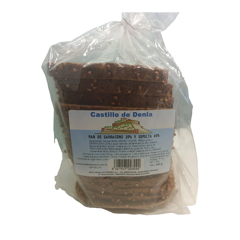 33660 CASTILLO DENIA PAN SARRACENO ESPELTA 450GR
