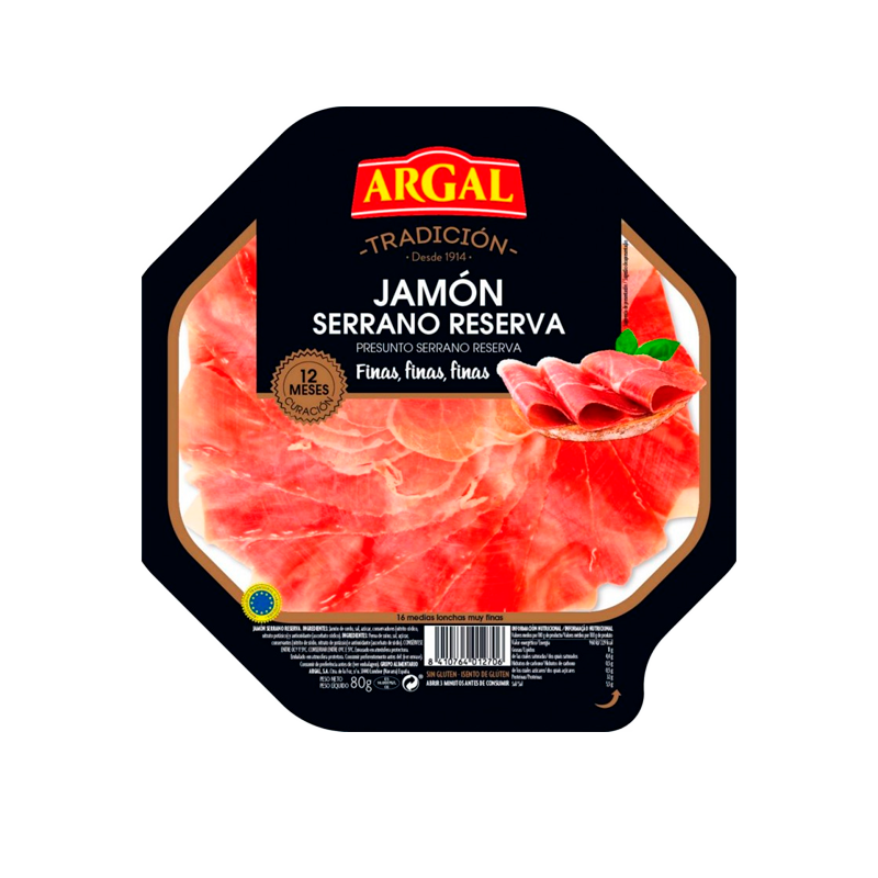 14800 ARGAL PLATO JAMON SERRANO RESERVA 80GR