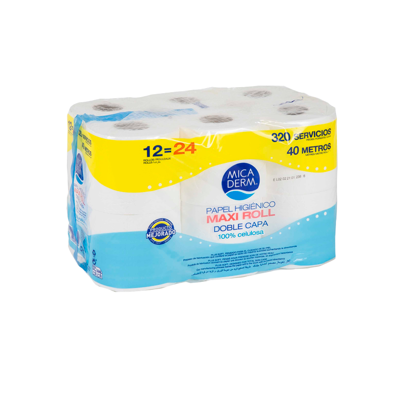 19675 MICADERM HYGIENIC 2 LAYERS 12 ROLLS