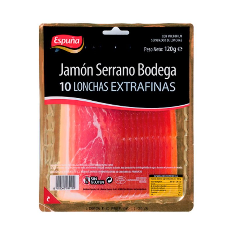 30709 ESPUÑA SERRANO SCHINKEN RVA DÜNNE SCHEIBEN 120 GR
