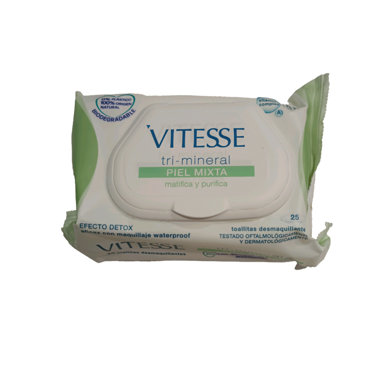 32266 VITESSE TOALLITAS TRI-MINERAL PIEL MIXTA 25UND