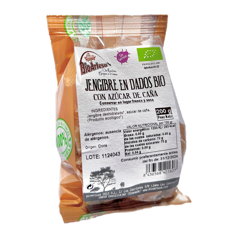32639 BIOARTESA JENGIBRE CON AZUCAR DE CAÑA 200GR