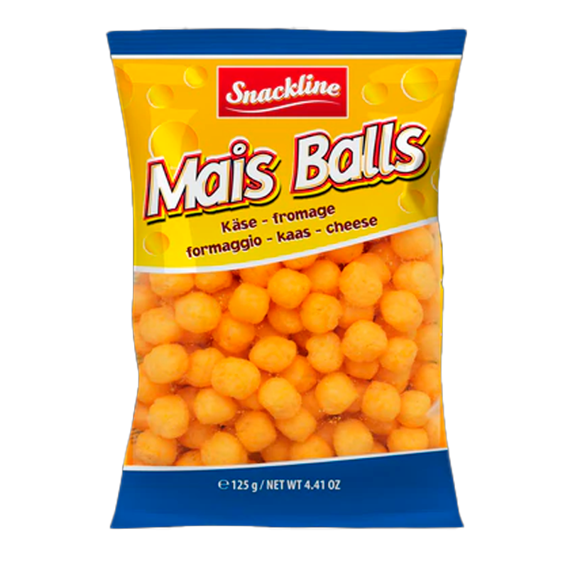 33998 SNACKLINE CORN BALLS SALTY CHEESE FLAVOUR 130GR