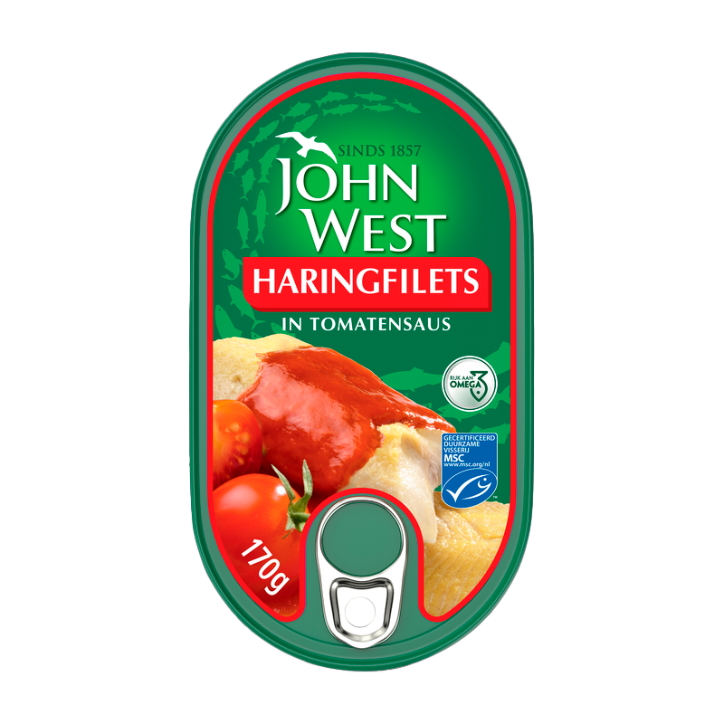 34352 JOHN WEST HARINGFILETS IN TOMATENSAUS 170GR