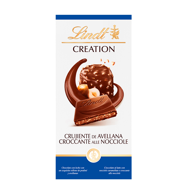 34534 LINDT KREATION KNUSPRIGE HASELNUSSMILCH 150G