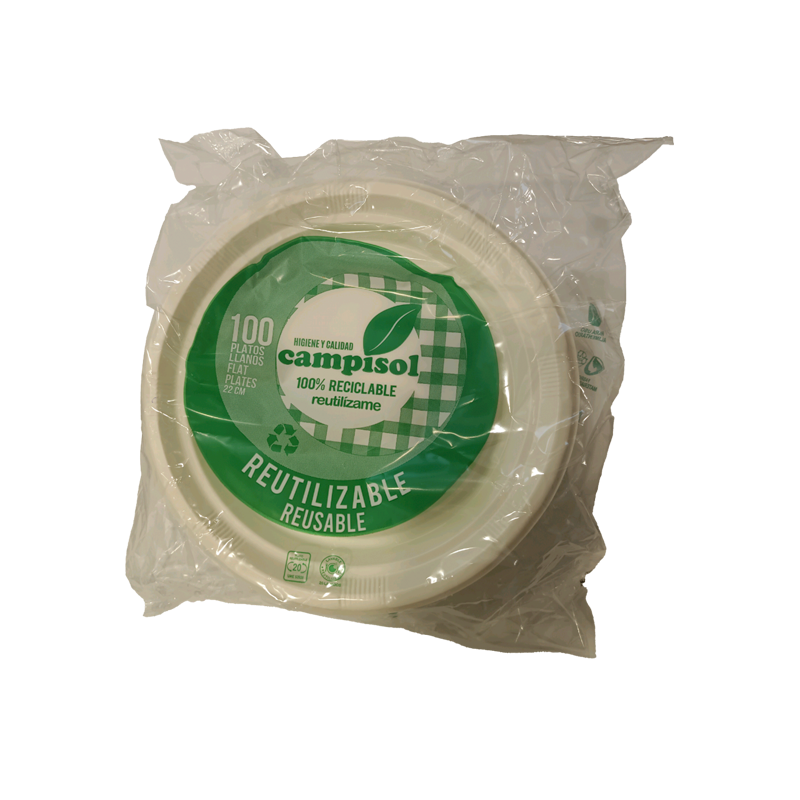 34555 CAMPISOL PLATOS PLASTICO 100UND