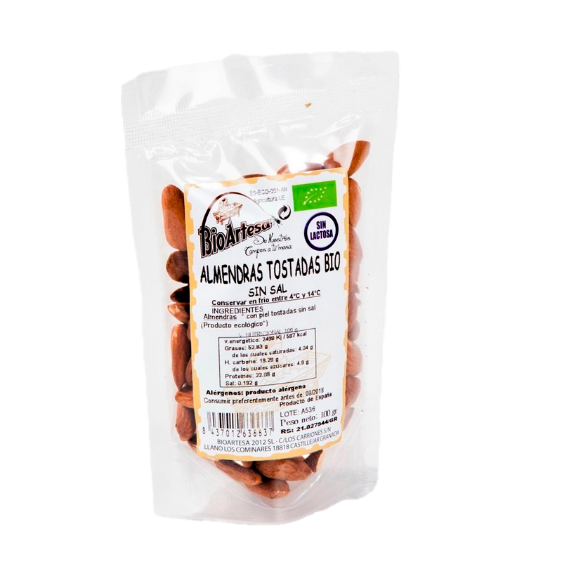 35204 BIOARTESA ALMENDRA CON PIEL TOSTADA SIN SAL 100GR