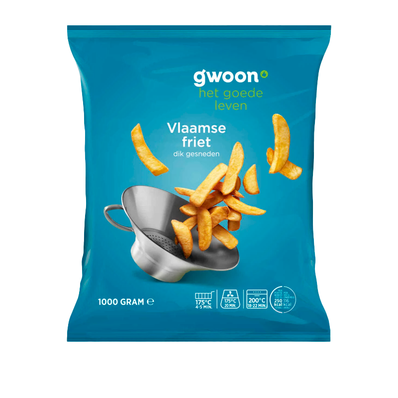 3600 GWOON POTATOES VLAAMSE FRITES 1KG