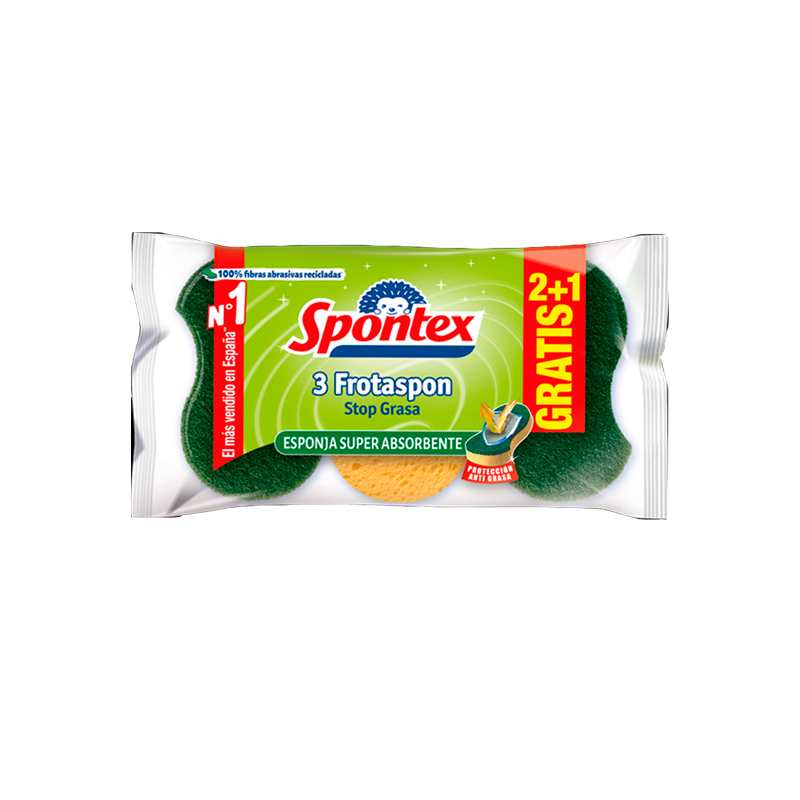 29194 SPONTEX FROTASPON ESTROPAJO VERDE 2+1 UD