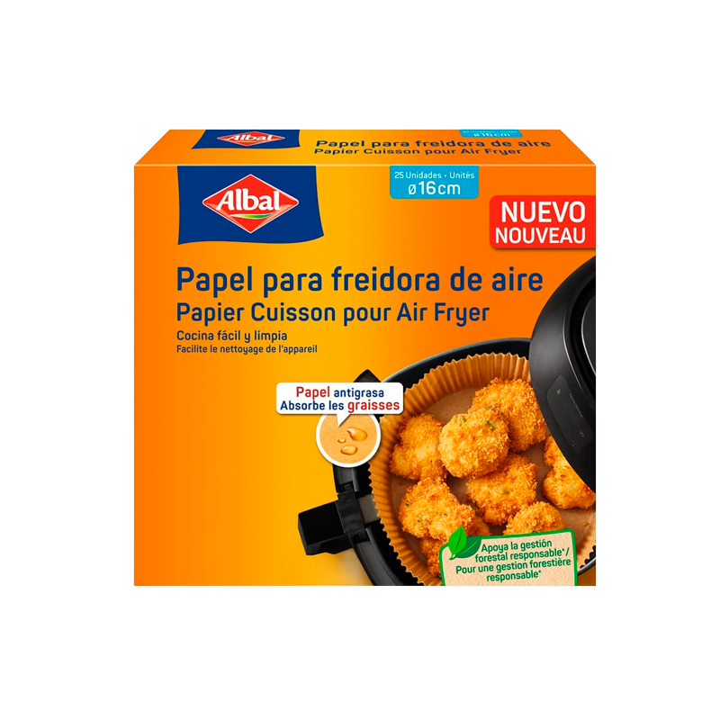 36005 ALBAL PAPEL FREIDORA AIRE 16CM 25UNID