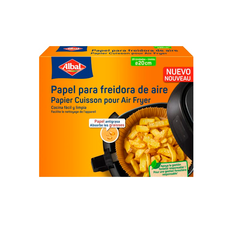 36006 ALBAL PAPEL FREIDORA AIRE 20CM 20 UND
