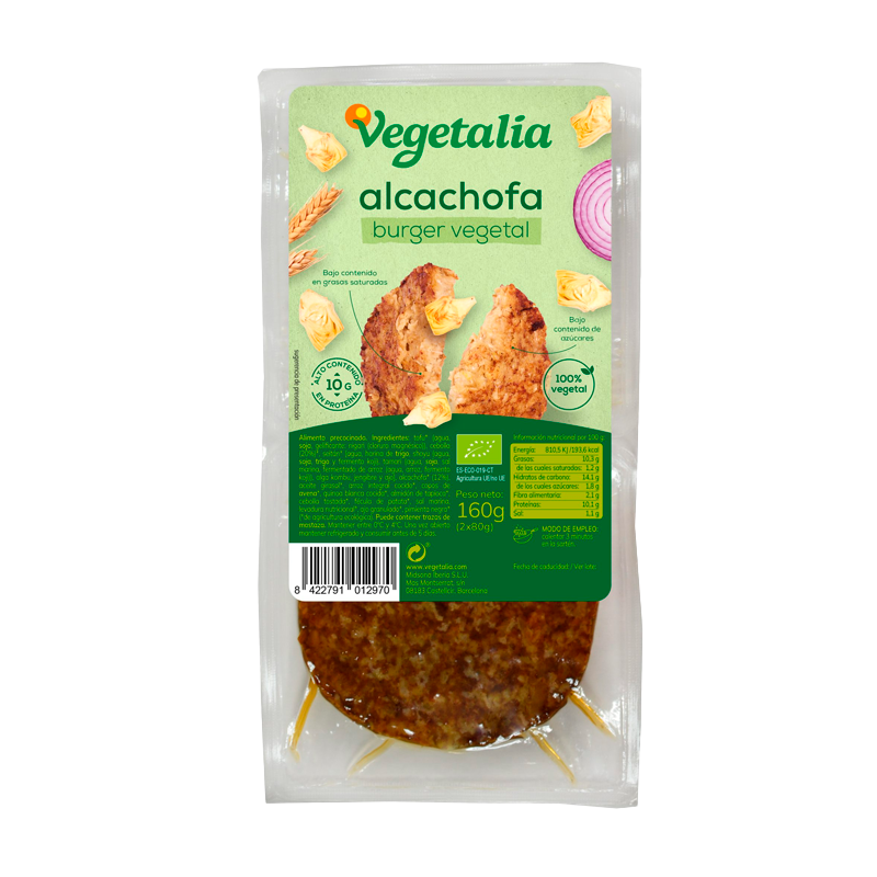 36444 VEGETALIA VEGEBURGUER ALCACHOFA BIO 160GR