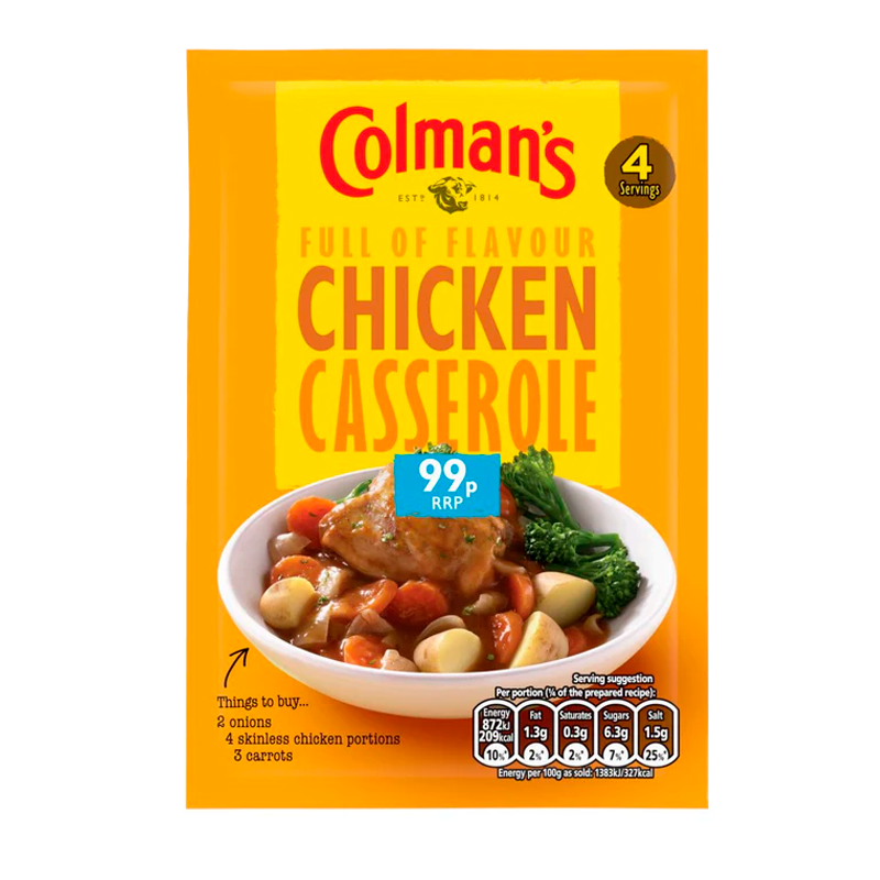 36496 COLMANS CHICKEN CASSEROLE POUCH 40GR
