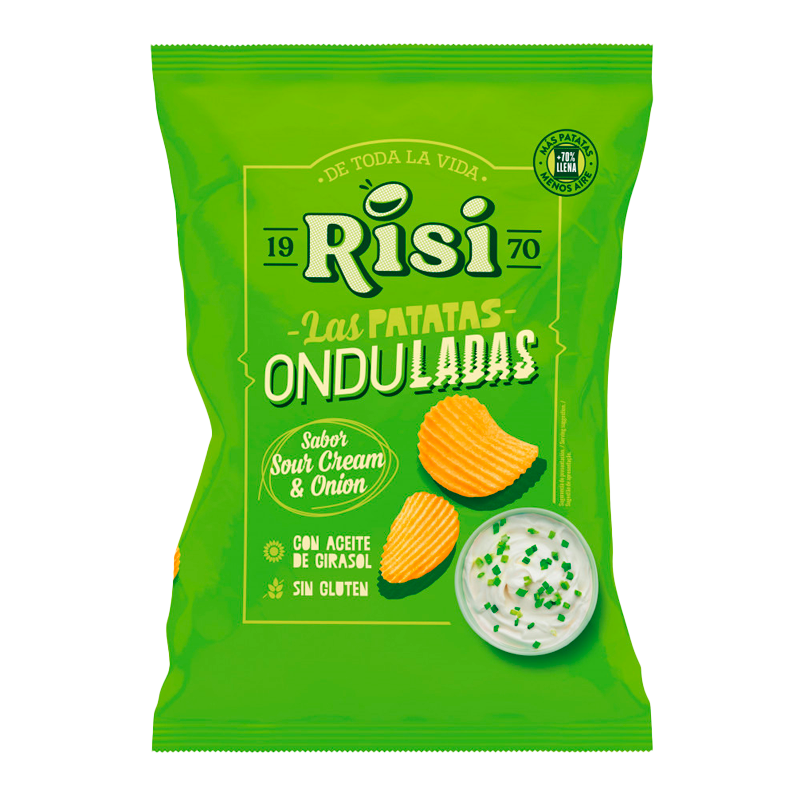 37306 RISI CRÈME FRAÎCHE ET OIGNON POMMES DE TERRE ONDULÉES 125GR