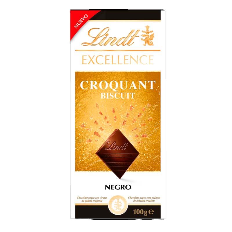 37530 LINDT EXCELLENCE SCHOKOLADE KROKANT BISKUIT 100GR