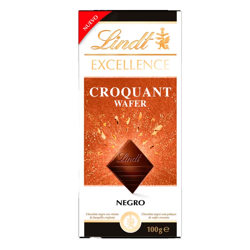37531 LINDT EXCELLENCE SCHOKOLADE KROKANT WAFFEL 100GR