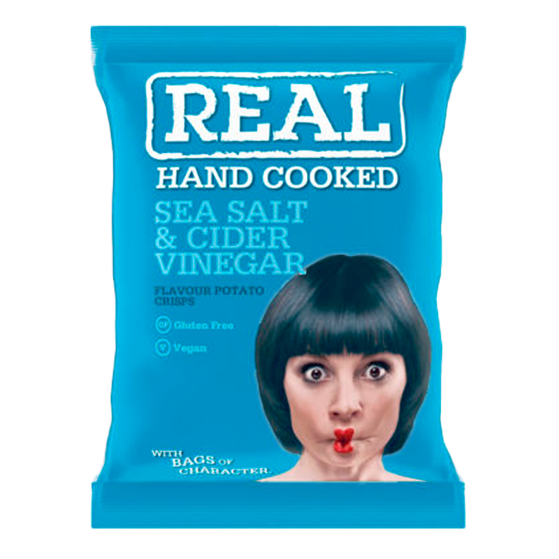 18070 REAL CRISPS POTATOES SALT AND VINEGAR 150 G