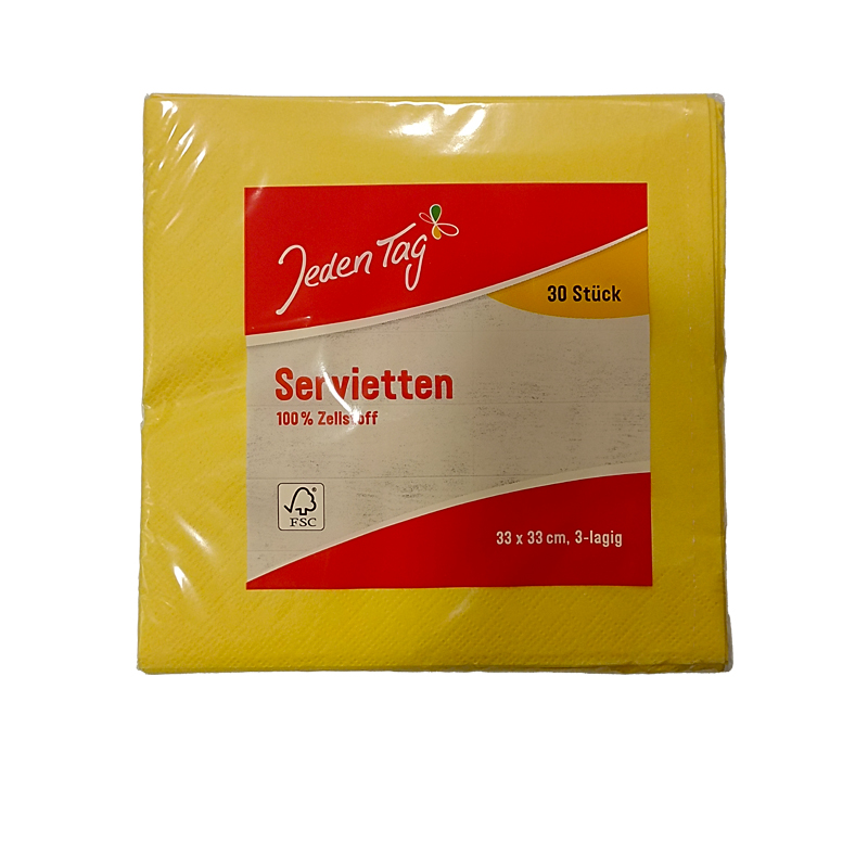 37892 JT SERVILLETA GEEL 33x33 30UD