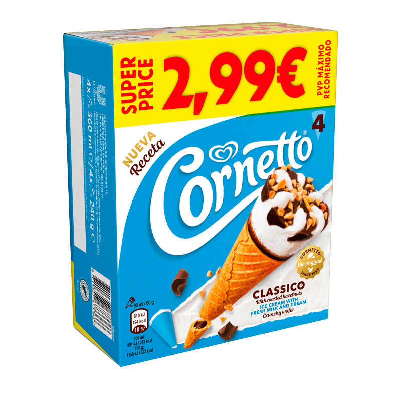 38056 FRIGO CORNETTO CLASICO X4 90ML