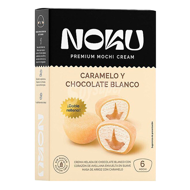 39114 NOKU PREMIUM MOCHI CREAM CARAMEL & CHOCOLATE 6 PCS.
