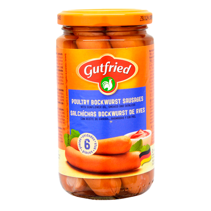32056 GUTFRIED SALCHICHAS BOCKWURST CARNE AVE 180GR