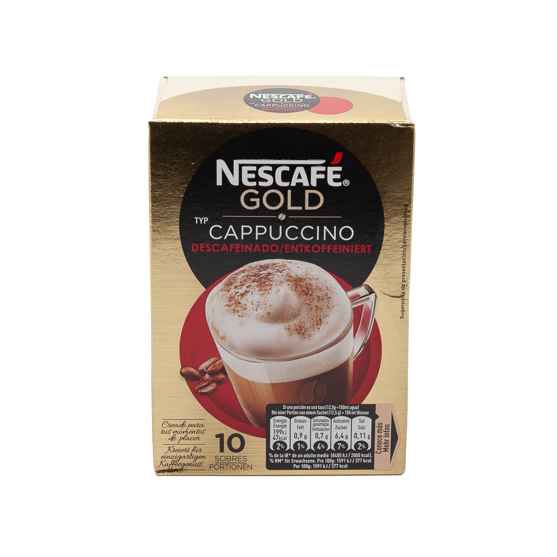 NESCAFE CAPUCCINO DESCAFEINADO 10UD 125GR.