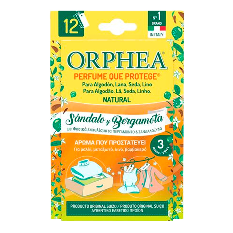 39196 ORPHEA ANTI MOTH 12 BLÄTTER SANDELHOLZ UND BERGAMOTTE