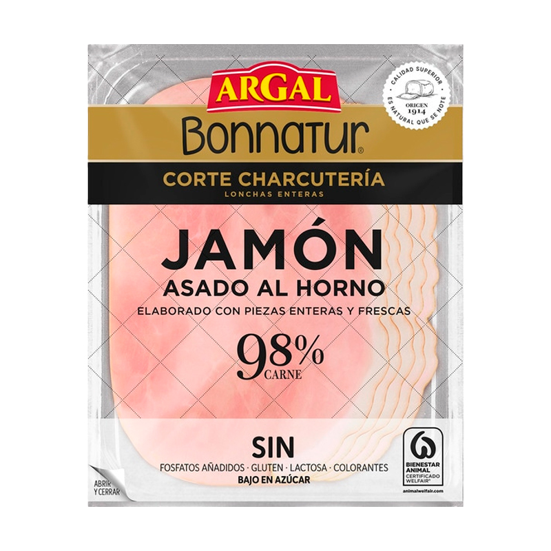 37945 ARGAL BONNATUR JAMON ASADO AL HORNO 98% CARNE 100G