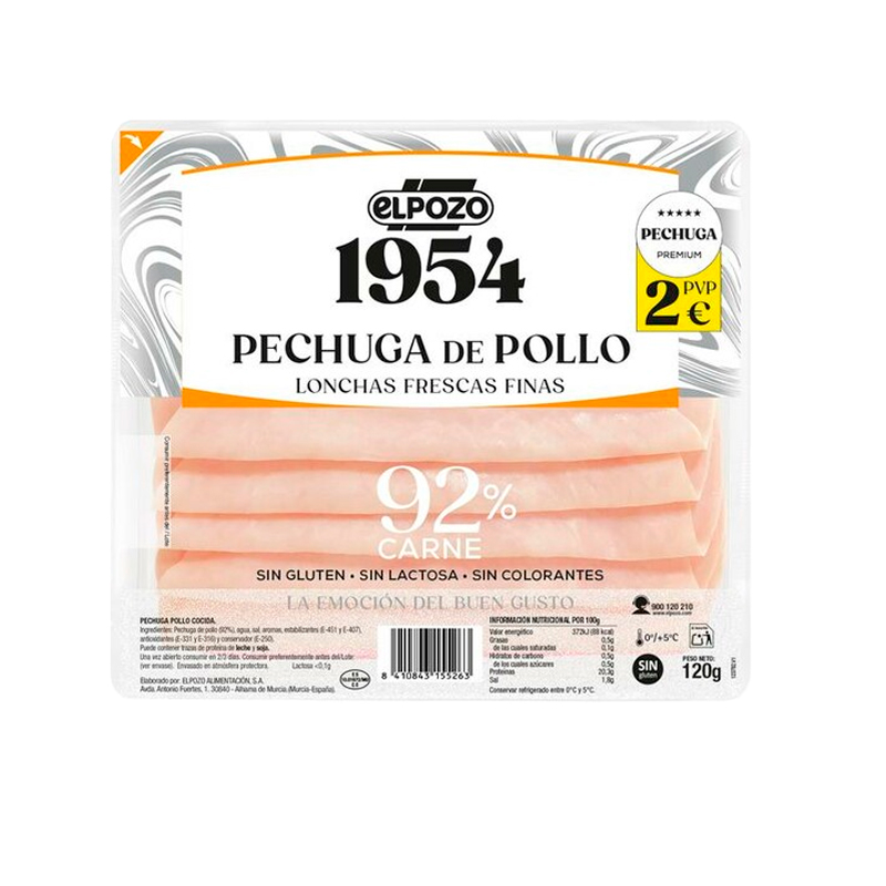 39515 EL POZO 1954 PECHUGA DE POLLO 120GR