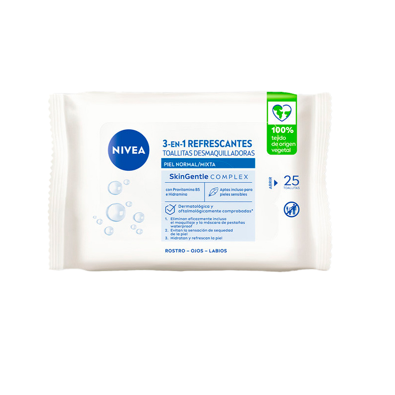 40387 NIVEA TOALLITAS DESMAQUILLANTES NMIX 25UND