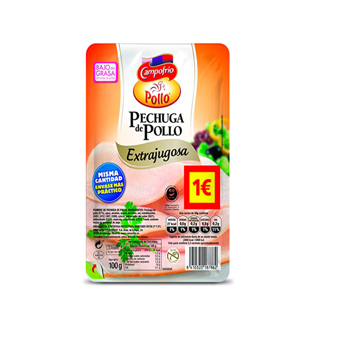 CAMPOFRIO PECHUGA DE POLLO EXTRAJUGOSA 100 GR